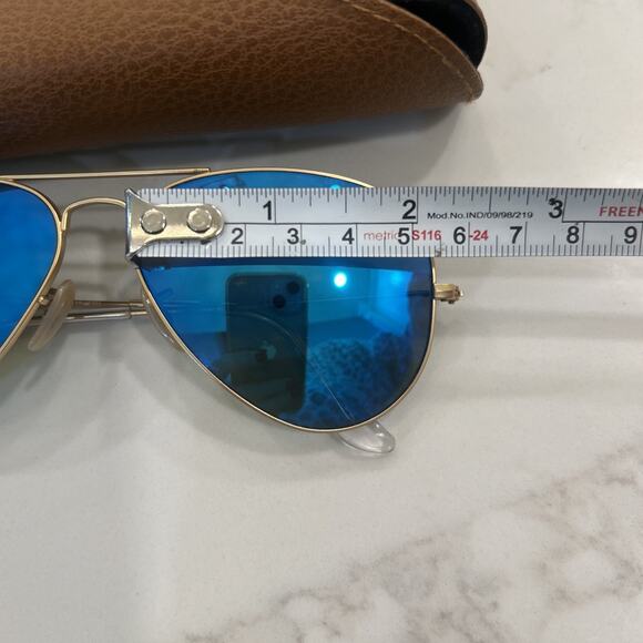 Ray-Ban Aviator Flash Sunglasses RB3025 112/4L 58-14 Blue Flash - Picture 7 of 14